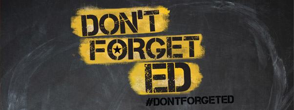 Gray facebook timeline photo showing Don't Forget Ed logo